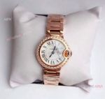 Copy Ballon Bleu de Cartier Rose Gold Watch Quartz Movement